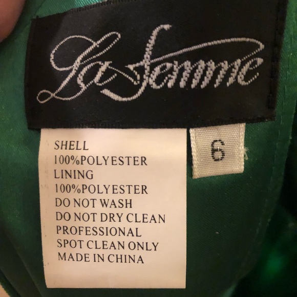 LaFemme Green Prom Dress - Picture 7 of 7